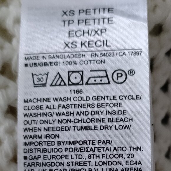 GAP off-white crochet knit cotton cardigan NWT - Picture 11 of 11